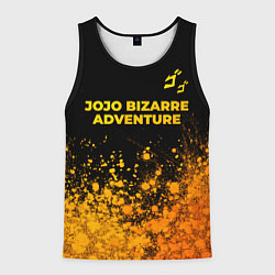 Майка-безрукавка мужская JoJo Bizarre Adventure - gold gradient: символ све, цвет: 3D-черный