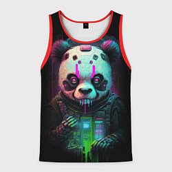 Майка-безрукавка мужская Панда киберпанк, цвет: 3D-красный
