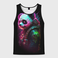 Майка-безрукавка мужская Cyberpunk panda, цвет: 3D-черный
