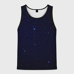Майка-безрукавка мужская Тёмный космос и синие звёзды, цвет: 3D-черный