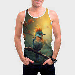 Майка-безрукавка мужская Птица-Говорун, цвет: 3D-белый — фото 2