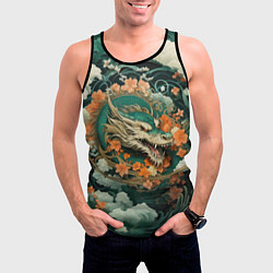 Майка-безрукавка мужская Облачный дракон Irezumi, цвет: 3D-черный — фото 2