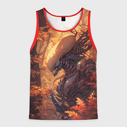 Мужская майка без рукавов Ксеноморф в осеннем лесу