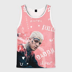 Майка-безрукавка мужская Lil Peep тату розовый, цвет: 3D-белый