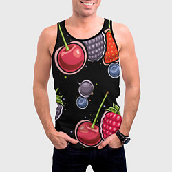 Майка-безрукавка мужская Плоды и ягоды, цвет: 3D-черный — фото 2