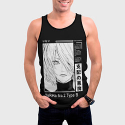 Майка-безрукавка мужская Прекрасная 2B - Nier automata, цвет: 3D-черный — фото 2