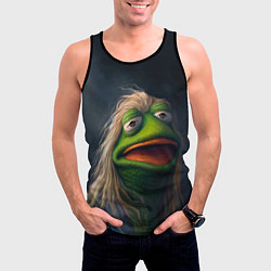 Майка-безрукавка мужская Пепе в парике, цвет: 3D-черный — фото 2