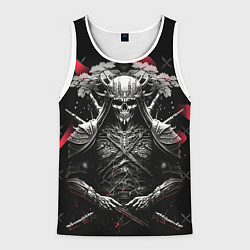 Мужская майка без рукавов Скелет японского самурая