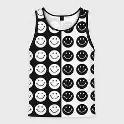 Майка-безрукавка мужская Smiley black and white, цвет: 3D-черный