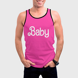 Майка-безрукавка мужская Барби ребенок, цвет: 3D-черный — фото 2