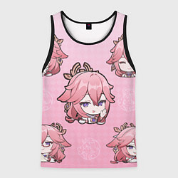 Майка-безрукавка мужская Chibi Yae Miko Genshin Impact, цвет: 3D-черный
