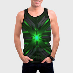 Майка-безрукавка мужская Зеленый свет в абстракции, цвет: 3D-черный — фото 2