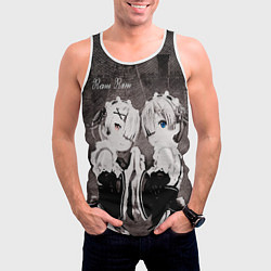 Майка-безрукавка мужская Re Zero Ram and Rem, цвет: 3D-белый — фото 2