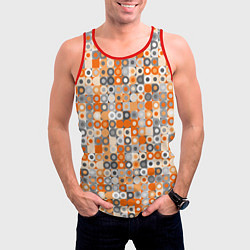 Майка-безрукавка мужская Узор с кружками, цвет: 3D-красный — фото 2