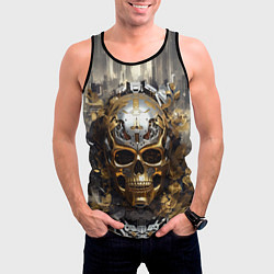 Майка-безрукавка мужская Скелет-киборг, цвет: 3D-черный — фото 2