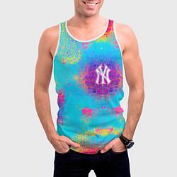 Майка-безрукавка мужская New York Yankees - baseball team - logo, цвет: 3D-белый — фото 2