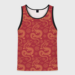 Мужская майка без рукавов Dragon red pattern