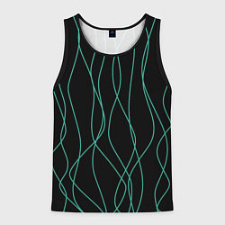 Мужская майка без рукавов Чёрный с линиями