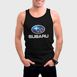 Майка-безрукавка мужская Subaru sport auto car, цвет: 3D-черный — фото 2