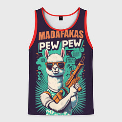 Мужская майка без рукавов Pew Pew Madafakas - лама с пистолетами