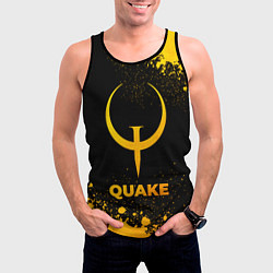 Майка-безрукавка мужская Quake - gold gradient, цвет: 3D-черный — фото 2