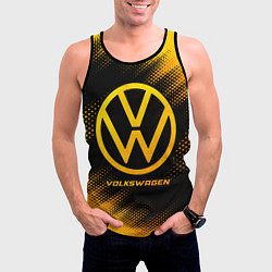 Майка-безрукавка мужская Volkswagen - gold gradient, цвет: 3D-черный — фото 2