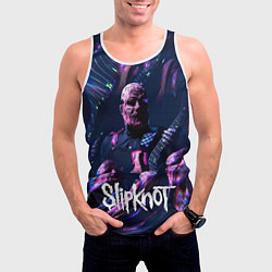Майка-безрукавка мужская Slipknot: guitar, цвет: 3D-белый — фото 2