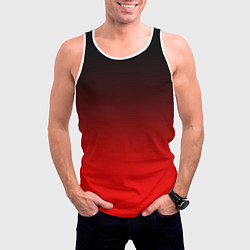Майка-безрукавка мужская Градиент: от черного до ярко-красного, цвет: 3D-белый — фото 2