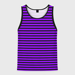 Майка-безрукавка мужская Фиолетовый в чёрную полоску, цвет: 3D-черный