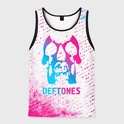 Майка-безрукавка мужская Deftones neon gradient style, цвет: 3D-черный
