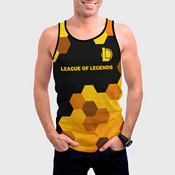 Майка-безрукавка мужская League of Legends - gold gradient: символ сверху, цвет: 3D-черный — фото 2