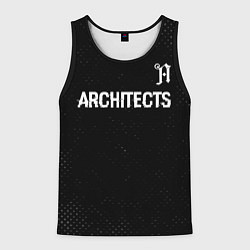 Майка-безрукавка мужская Architects glitch на темном фоне: символ сверху, цвет: 3D-черный