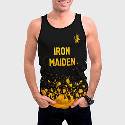 Майка-безрукавка мужская Iron Maiden - gold gradient: символ сверху, цвет: 3D-черный — фото 2