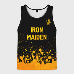 Мужская майка без рукавов Iron Maiden - gold gradient: символ сверху