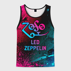 Майка-безрукавка мужская Led Zeppelin - neon gradient, цвет: 3D-черный