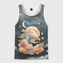 Майка-безрукавка мужская Волшебное ночное небо, цвет: 3D-белый