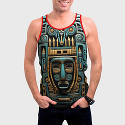 Майка-безрукавка мужская Орнамент с маской в египетском стиле, цвет: 3D-красный — фото 2