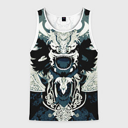 Майка-безрукавка мужская Король драконов с узорами, цвет: 3D-белый