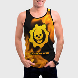 Майка-безрукавка мужская Gears of War - gold gradient, цвет: 3D-черный — фото 2