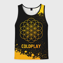 Майка-безрукавка мужская Coldplay - gold gradient, цвет: 3D-черный