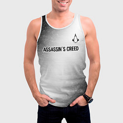 Майка-безрукавка мужская Assassins Creed glitch на светлом фоне посередине, цвет: 3D-белый — фото 2