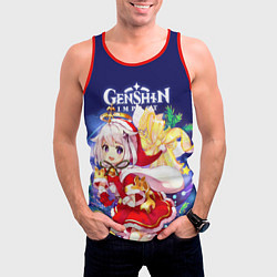 Майка-безрукавка мужская Paimon: Genshin Impact, цвет: 3D-красный — фото 2