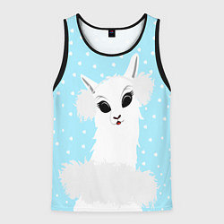 Мужская майка без рукавов Лама - альпака в наушниках