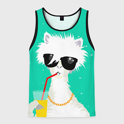 Мужская майка без рукавов Лама - альпака на чиле