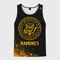 Майка-безрукавка мужская Ramones - gold gradient, цвет: 3D-черный