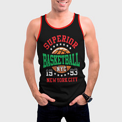 Майка-безрукавка мужская Superior basketball, цвет: 3D-красный — фото 2