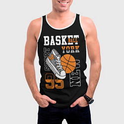 Майка-безрукавка мужская Basketball New York, цвет: 3D-белый — фото 2