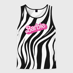 Майка-безрукавка мужская Ретро Барби - паттерн полосок зебры, цвет: 3D-черный