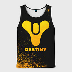 Майка-безрукавка мужская Destiny - gold gradient, цвет: 3D-черный