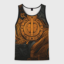 Майка-безрукавка мужская Узор в скандинавском фолк-арт стиле, цвет: 3D-черный